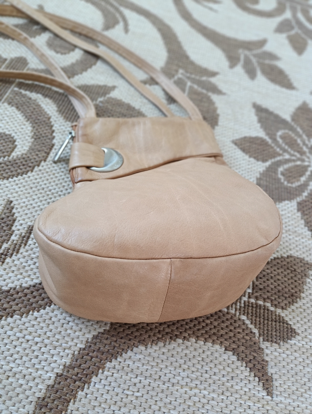 Renato Angi Made In Italy Leather Shoulder Bag Asymmetrical Unique Cream - Picture 11 of 16
